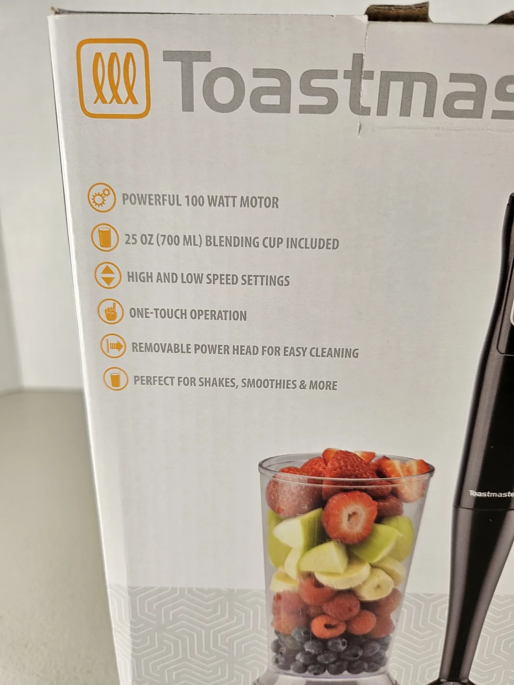 Toastmaster Immersion Blender New in box 25oz Blending Cup. Black. Shakes & More
